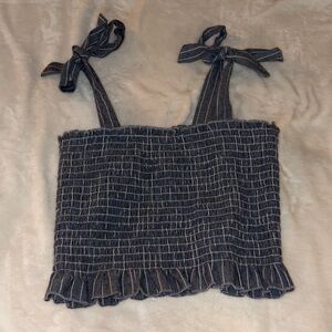 Chic Black Ruffle Strap Top